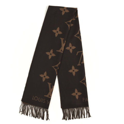 Cashmere Monogram Reykjavik Scarf Dark Brown