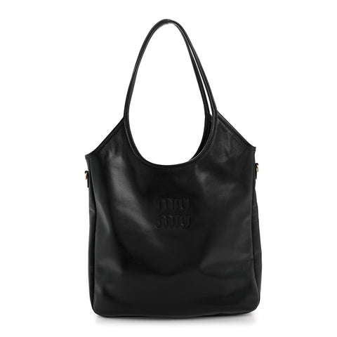 Shiny Softy Calfskin Ivy Bag Black