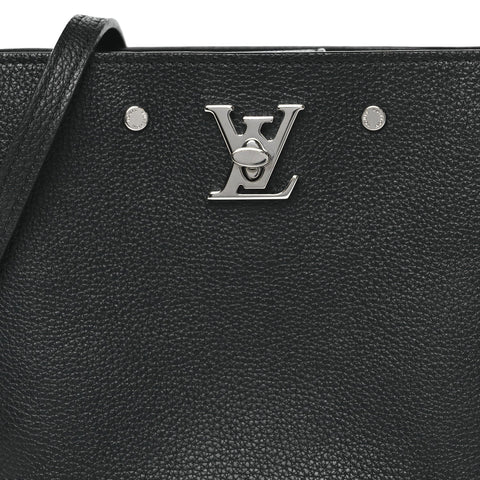 Calfskin Nano Lockme Bucket Black