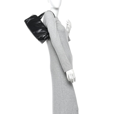 Vitello Lux Bauletto Top Handle Bag Black