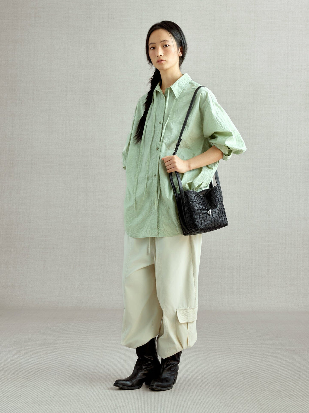 Lattice Bucket Bag