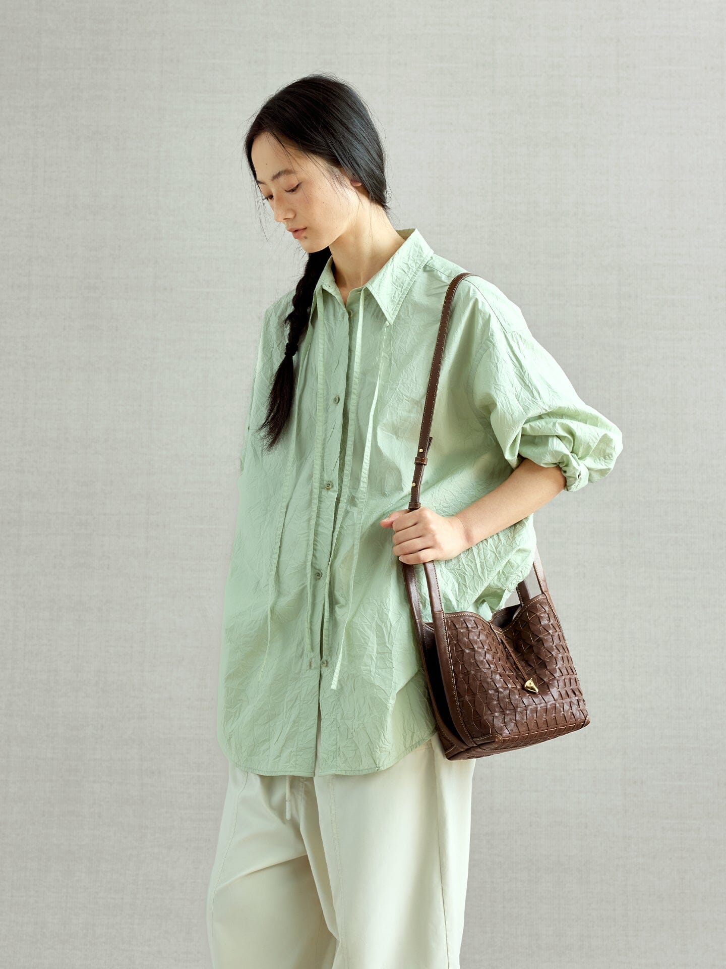 Lattice Bucket Bag