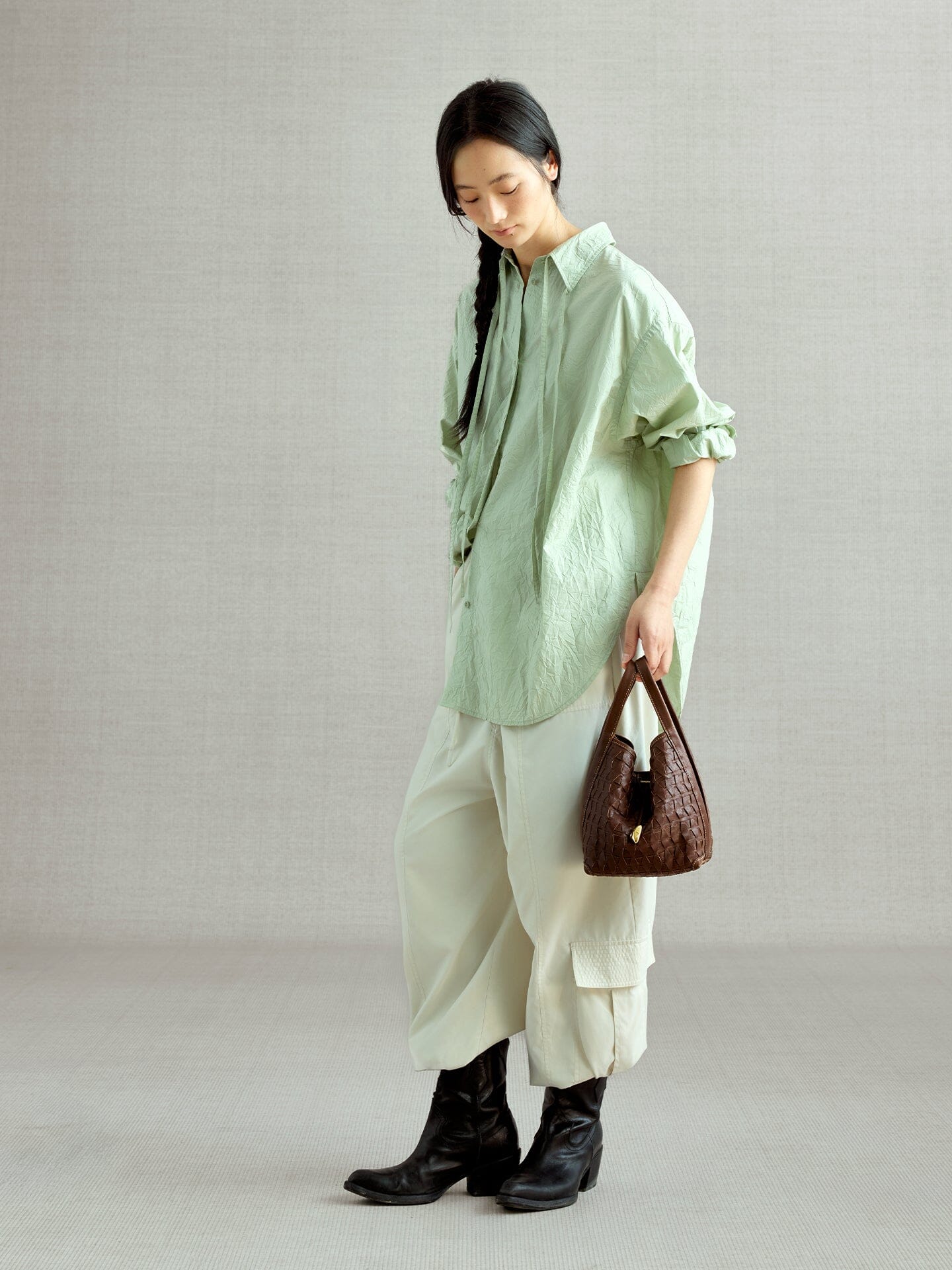 Lattice Bucket Bag