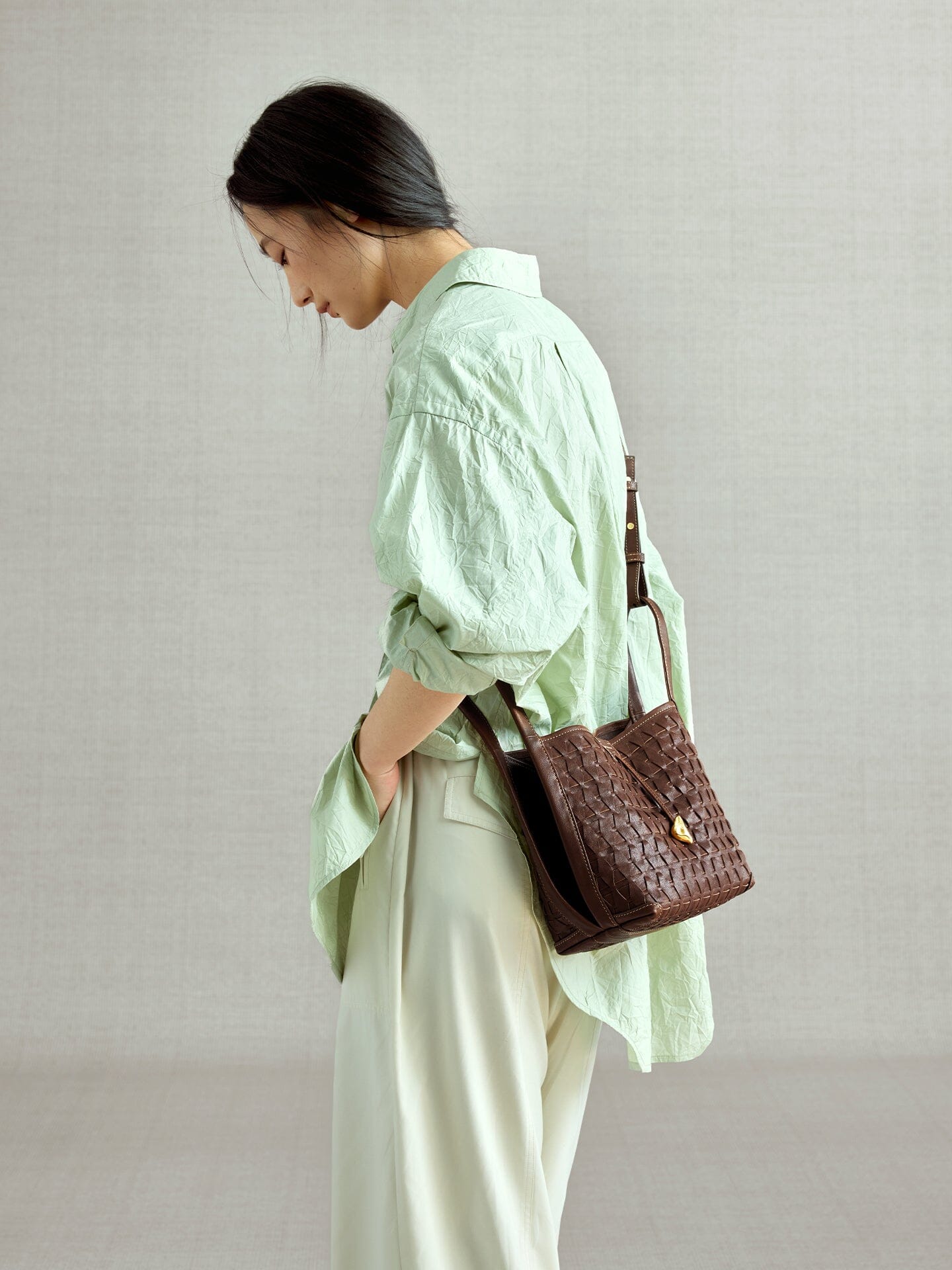 Lattice Bucket Bag
