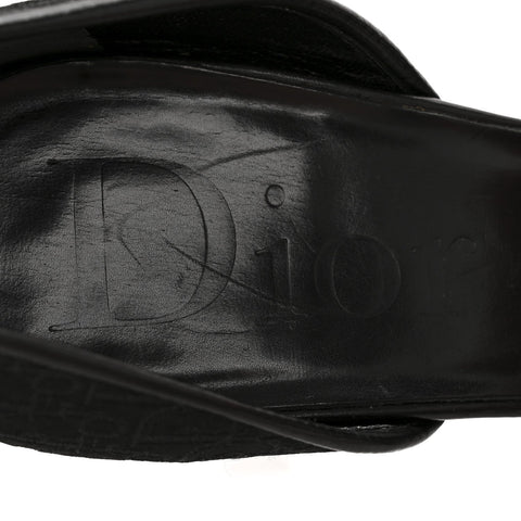 Canvas Monogram Sandals 37.5 Black