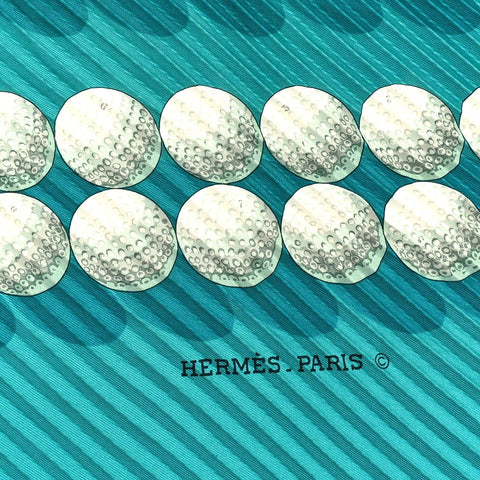 Silk Plisse Balles De Golf Scarf 90