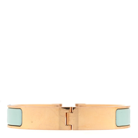 Enamel Narrow Clic Clac H Bracelet GM Bleu Polaire