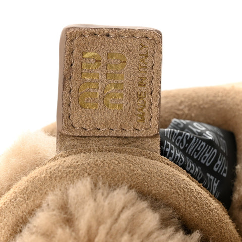 Suede Shearling Mini Wander Hobo Sabbia