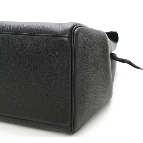 Grained Calfskin Large Urban Essentials Shopping Bag Black