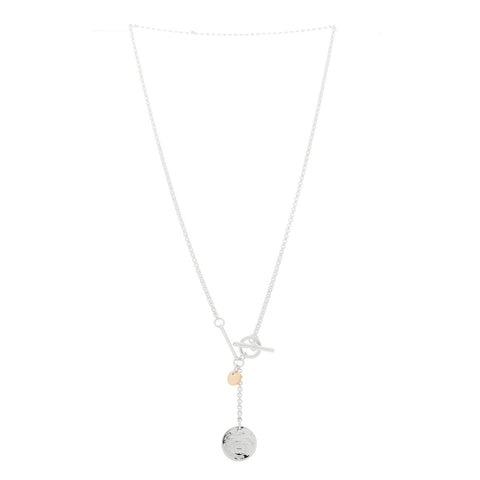 Sterling Silver 18K Rose Gold PM Ex-Libris Pendant Necklace