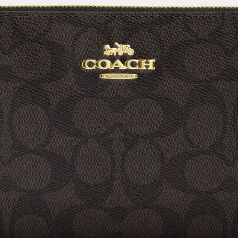 Coach Outlet Large Corner Zip Wristlet In Signature Canvas