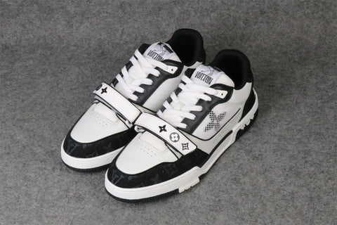 LV Trainer Low 'Velcro Strap - Black Monogram Denim'