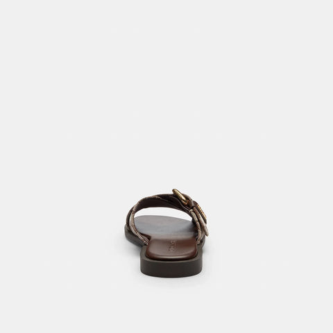 Coach Outlet Crisscross Buckle Sandal In Signature Jacquard