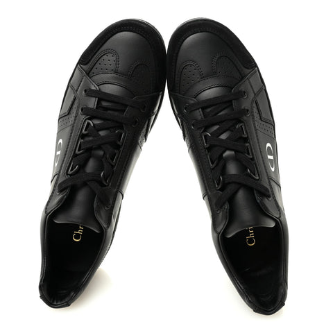 Calfskin Suede Logo Sneakers 38 Black