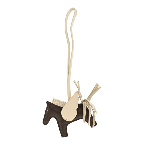 Milo Lambskin Grigri Rodeo Pegase Horse Bag Charm PM Chocolat Craie
