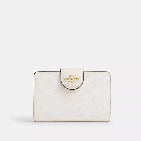 Coach Outlet Medium Corner Zip Wallet In Signature Canvas