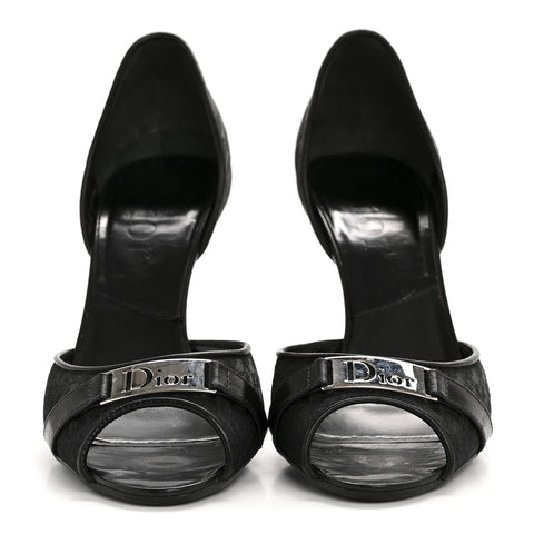 Canvas Monogram Sandals 37.5 Black