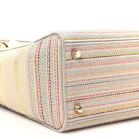 Canvas Embroidered Medium Lady D-Lite Beige Multicolor