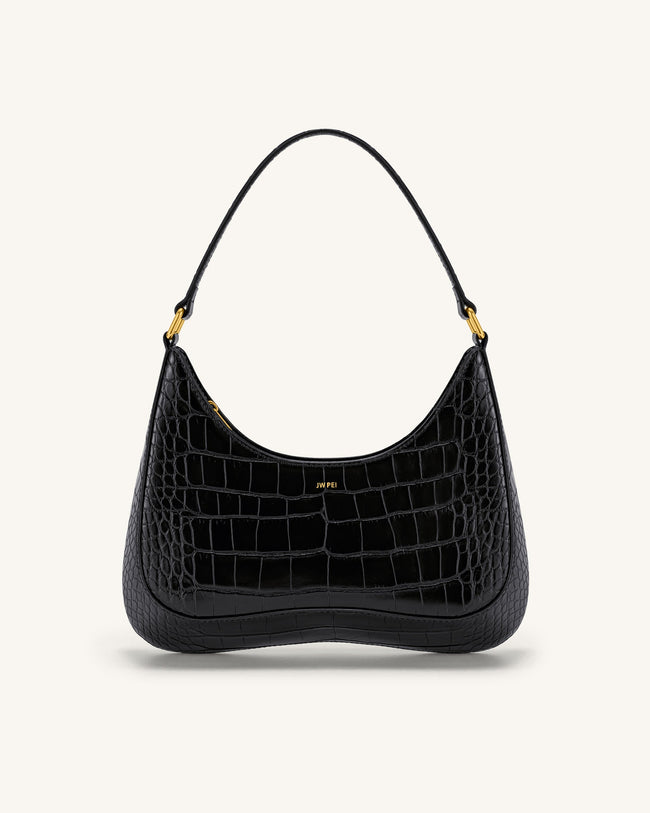 Ruby Shoulder Bag - Black Croc Hover Image