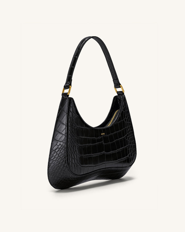 Ruby Shoulder Bag - Black Croc Main Image