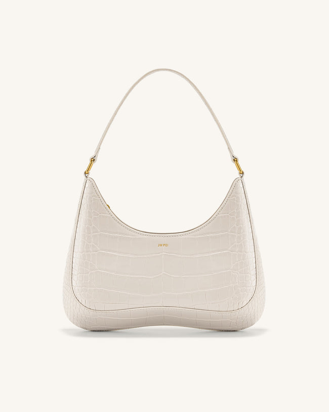 Ruby Shoulder Bag - White Croc Hover Image