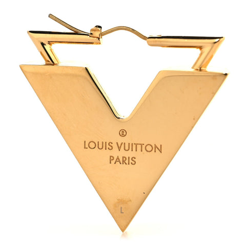 Brass Guilloche Essential V Earrings Gold