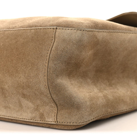 Suede Calfskin Souplissimo Maxi Flap Dark Beige