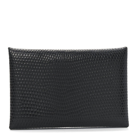 Lizard Calvi Card Case Black
