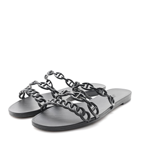 Rubber Chaine d'Ancre Rivage Sandals 38 Black