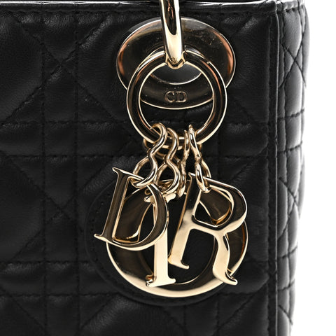 Lambskin Cannage Mini Lady Dior Black
