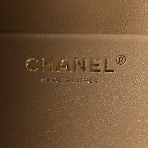 Suede Calfskin Souplissimo Maxi Flap Dark Beige