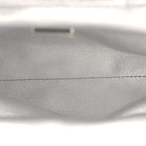 Crystal Embellished Metallic Lambskin Mini Chanel 22 Silver