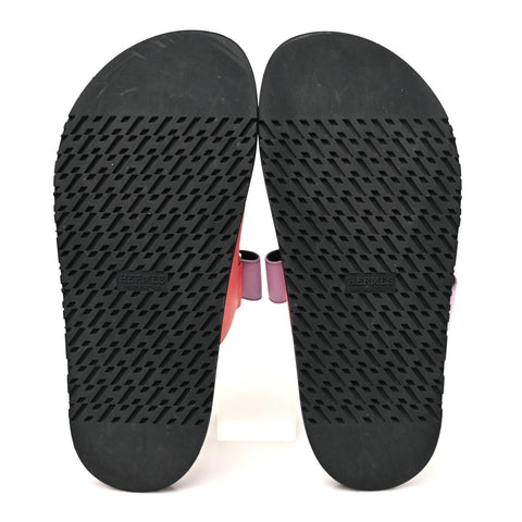 Satin Crepe Chypre Sandals 37.5 Rose Peche Violet Petale