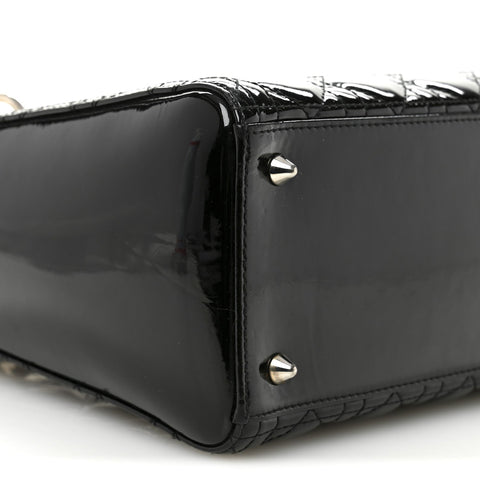 Patent Cannage Medium Lady Dior Black