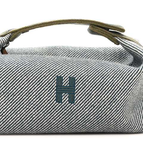 Wool Small Bride-A-Brac H Natte Pouch Bleu Abysse