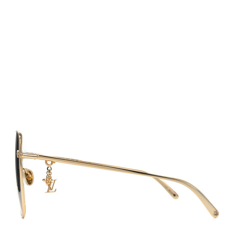 Metal LV Charm Cat Eye Sunglasses Z1720U Gold