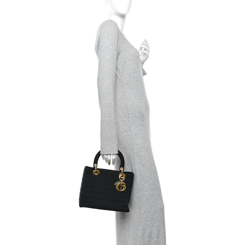 Nylon Cannage Large Lady Dior Black