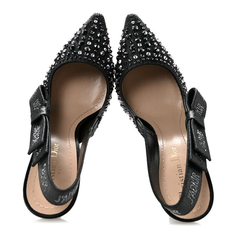 Fabric Strass J'Adior Slingback 100mm Pumps 38 Black