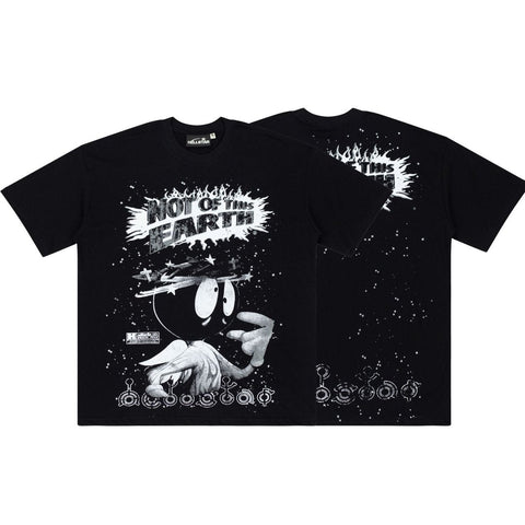 Hellstar Not Of This Earth Cartoon Black Tee