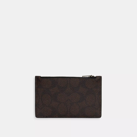 Coach Outlet Zip Card Case In Signature