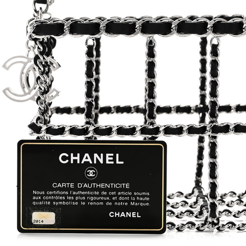 Brass Calfskin Grocery By Chanel Minaudiere Shopping Basket Silver