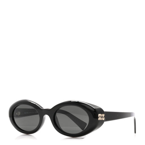Acetate Oval Reverie Sunglasses SMU B09 Black