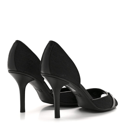 Canvas Monogram Sandals 37.5 Black