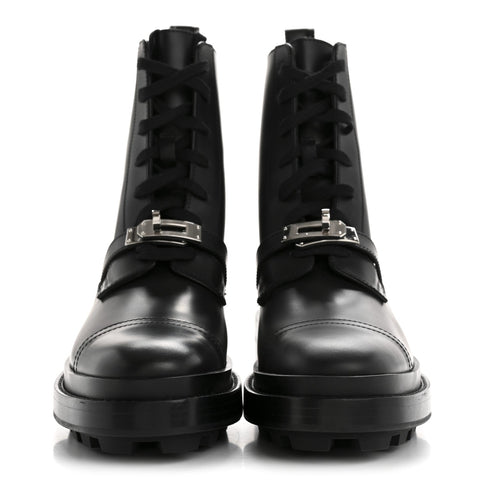 Glossed Calfskin Funk Ankle Boots 36 Black