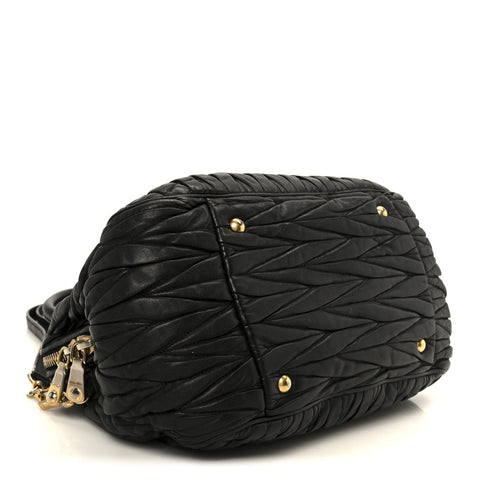 Nappa Matelasse Top Handle Black