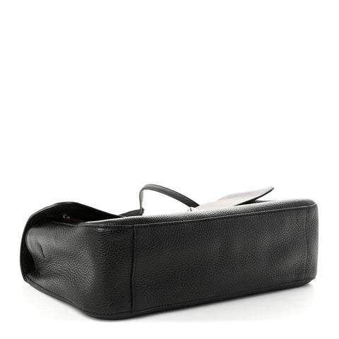 Grained Calfskin Small Souplissimo Maxi Flap Black