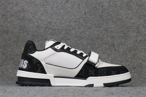 LV Trainer Low 'Velcro Strap - Black Monogram Denim'