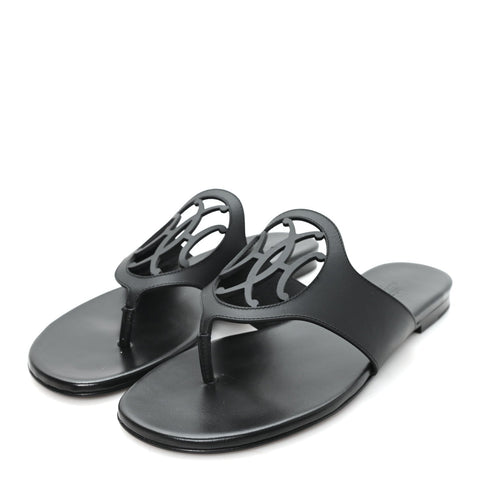 Calfskin Womens Mage Sandals 39 Black