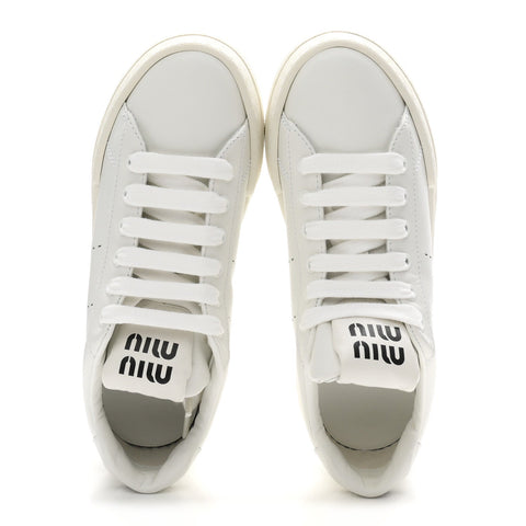 Calfskin Womens Low Top Sneakers 6.5 White