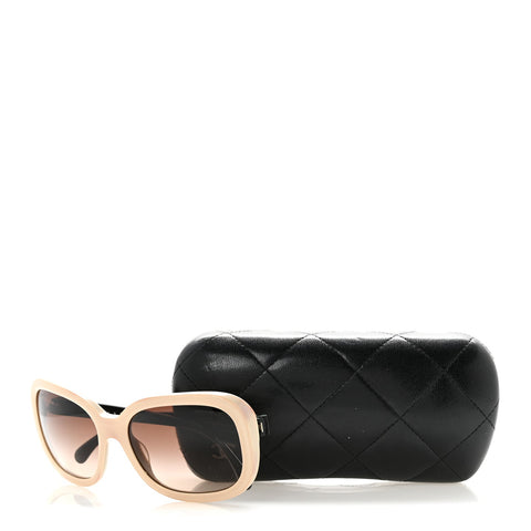 Acetate CC Bow Sunglasses 5280-Q Beige Black